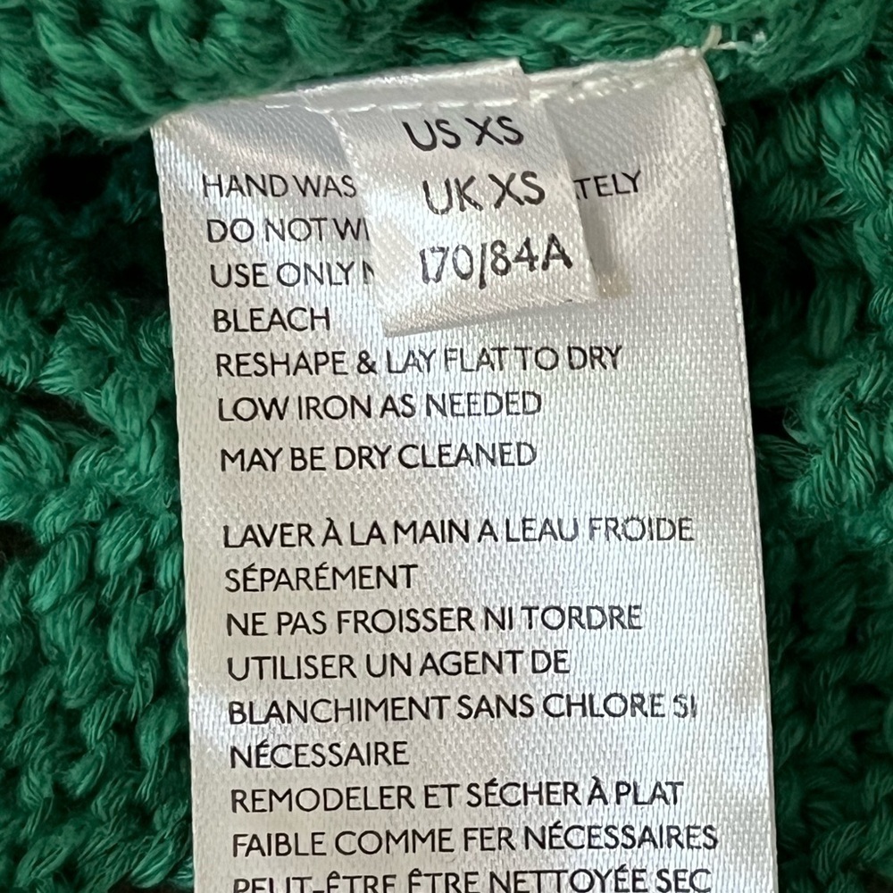 FREE PEOPLE Santa Cruz Club Shirt Golf Green Pink Combo Crochet Grannycore XS - Picture 13 of 16
